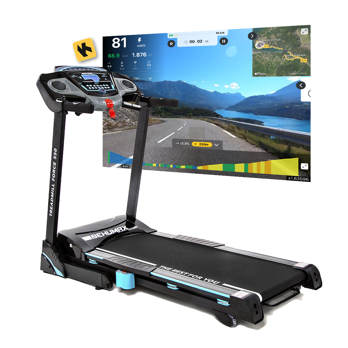 Passadeira Treadmill Force 350 Behumax con monitor LED