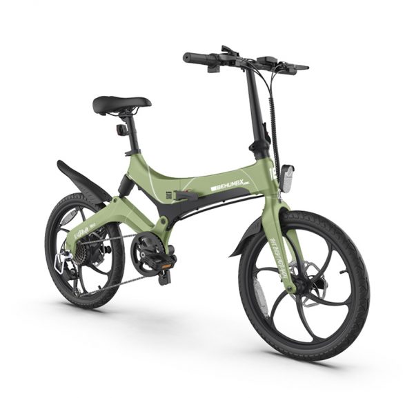 Bicicleta electrica plegable e-urban Behumax verde