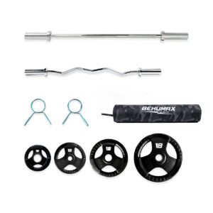 Pack de Barras y Discos de Musculación (Barra 1,8m || Barra Z || Discos de Asa || Pinzas)