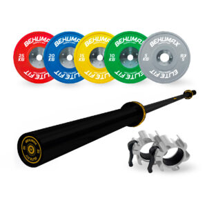Pack Barra 20 kg + Discos Competition + Fechos